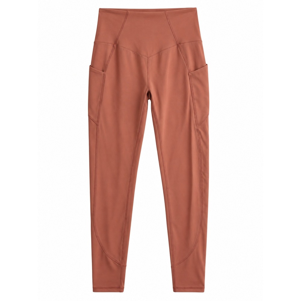 Buffbunny Collection Women's Small Rust High Rise Leggings Side Pockets